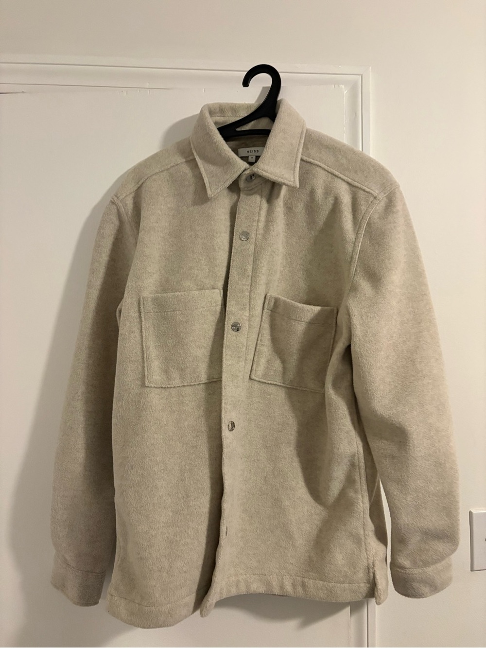 Reiss Cream Lightweight Overshirt Jacket